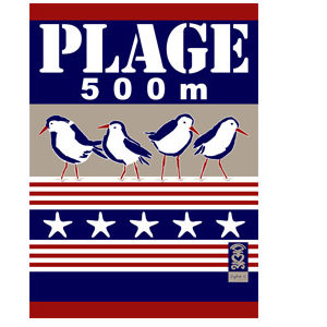 Torchon 100% coton "plage 500m"