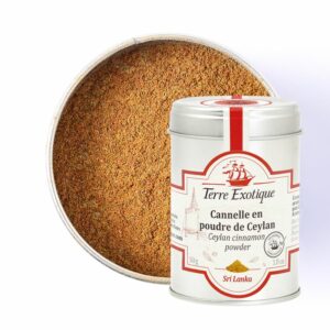 Pot de cannelle en poudre de Ceylan.