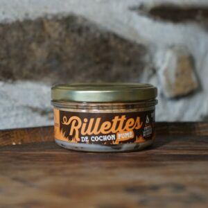 Rillette de cochon fumé artisanale de Bretagne.