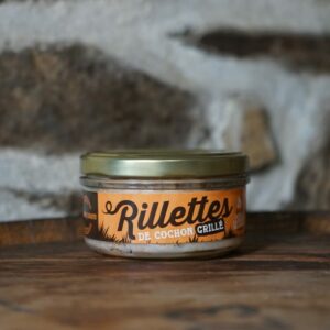 Rillettes de cochon grillé fabriqué en Bretagne.