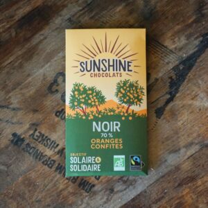 Tablette de chocolat noir BIO oranges confites.