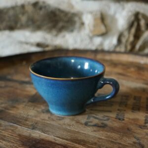 Bolée à cidre bleu mouchetée